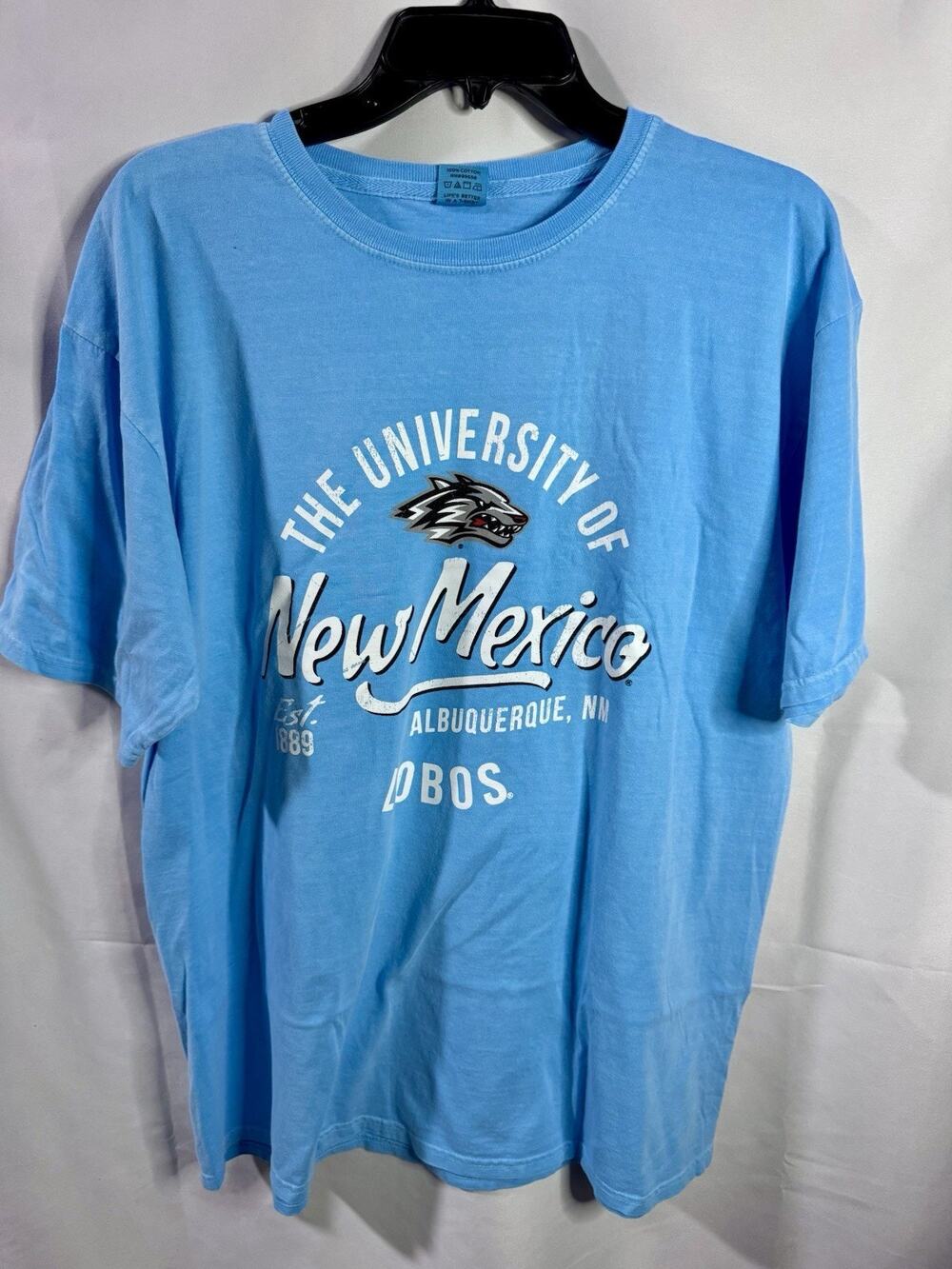 New Mexico Lobos Shirt Mens Large Blue 84 UNM Short Sleeve Crewneck NCAA